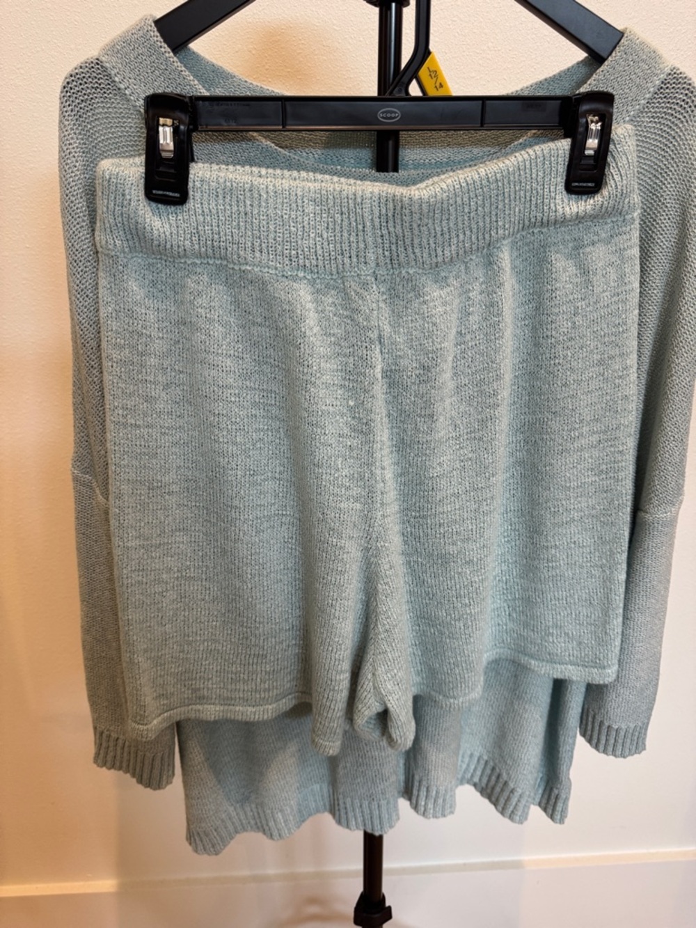 Amazon Off-the-Shoulder Knit Sweater and shorts Set in Seafoam - Picture 3 of 4